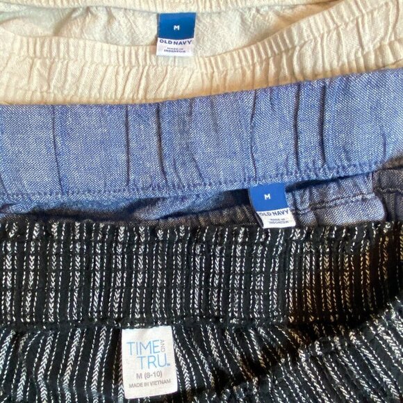 Bundle of 3 Linen Blend Pull on Casual Beach Pants Sz M #111J - Picture 4 of 6